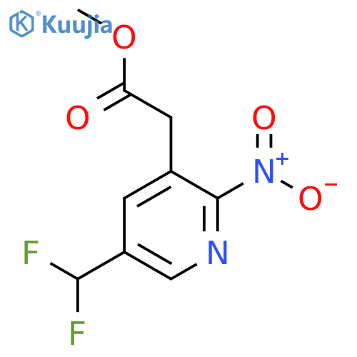 Methyl 5-(difluoromethyl)-2-nitropyridine-3-acetate structure