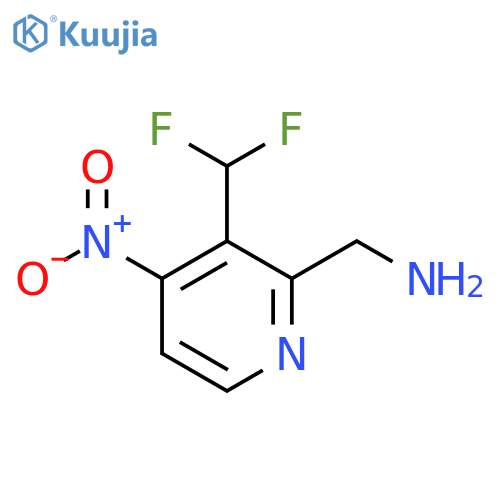 2-(Aminomethyl)-3-(difluoromethyl)-4-nitropyridine structure