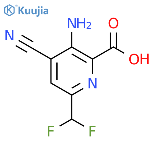 3-Amino-4-cyano-6-(difluoromethyl)pyridine-2-carboxylic acid structure