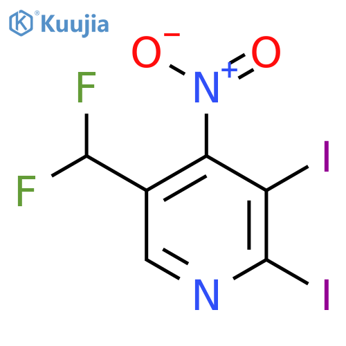 5-(Difluoromethyl)-2,3-diiodo-4-nitropyridine structure