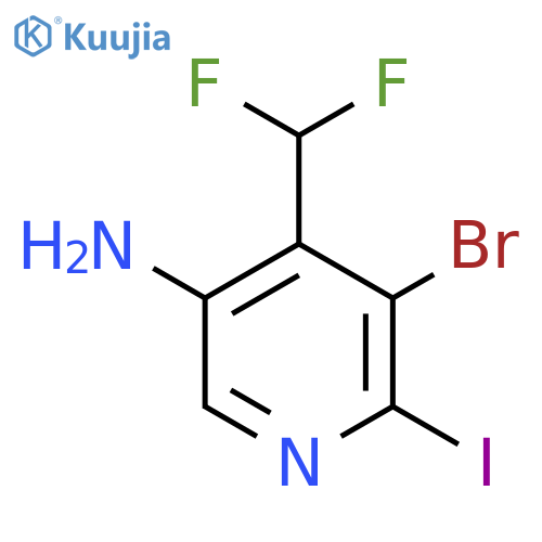 5-Amino-3-bromo-4-(difluoromethyl)-2-iodopyridine structure