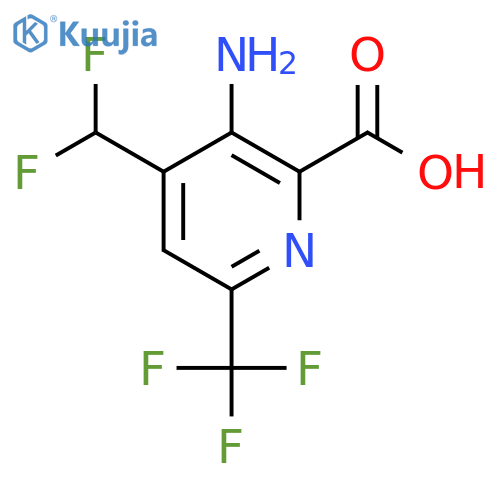 3-Amino-4-(difluoromethyl)-6-(trifluoromethyl)pyridine-2-carboxylic acid structure