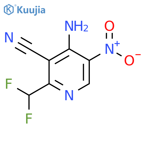 4-Amino-3-cyano-2-(difluoromethyl)-5-nitropyridine structure