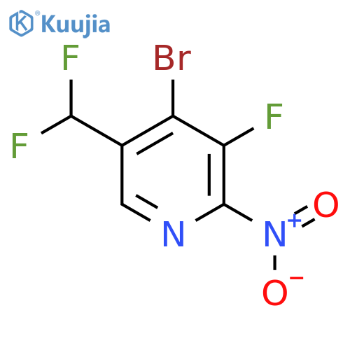 4-Bromo-5-(difluoromethyl)-3-fluoro-2-nitropyridine structure