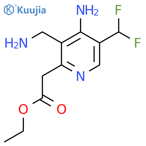 Ethyl 4-amino-3-(aminomethyl)-5-(difluoromethyl)pyridine-2-acetate structure