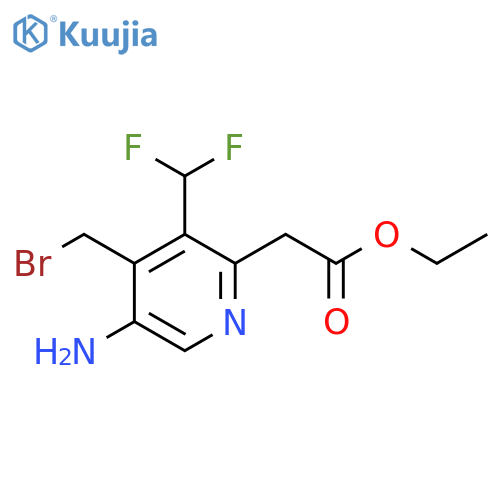 Ethyl 5-amino-4-(bromomethyl)-3-(difluoromethyl)pyridine-2-acetate structure