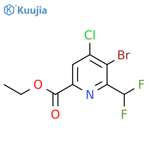 Ethyl 3-bromo-4-chloro-2-(difluoromethyl)pyridine-6-carboxylate structure