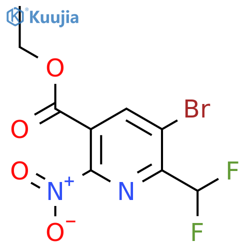 Ethyl 3-bromo-2-(difluoromethyl)-6-nitropyridine-5-carboxylate structure