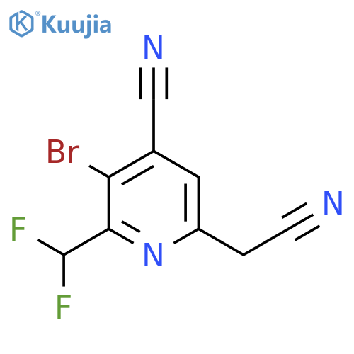 3-Bromo-4-cyano-2-(difluoromethyl)pyridine-6-acetonitrile structure