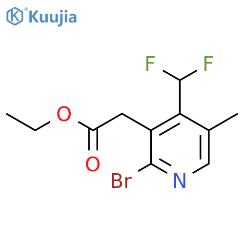 Ethyl 2-bromo-4-(difluoromethyl)-5-methylpyridine-3-acetate structure