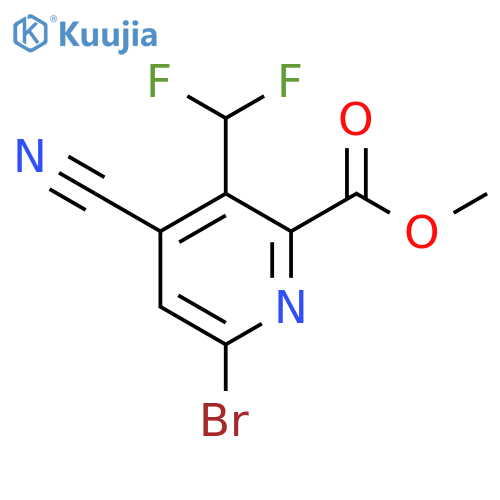 Methyl 6-bromo-4-cyano-3-(difluoromethyl)pyridine-2-carboxylate structure