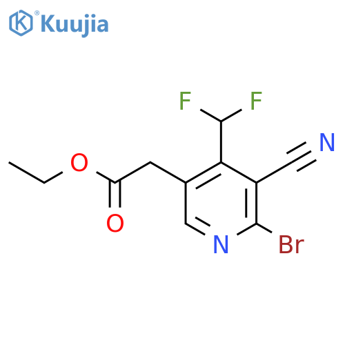 Ethyl 2-bromo-3-cyano-4-(difluoromethyl)pyridine-5-acetate structure