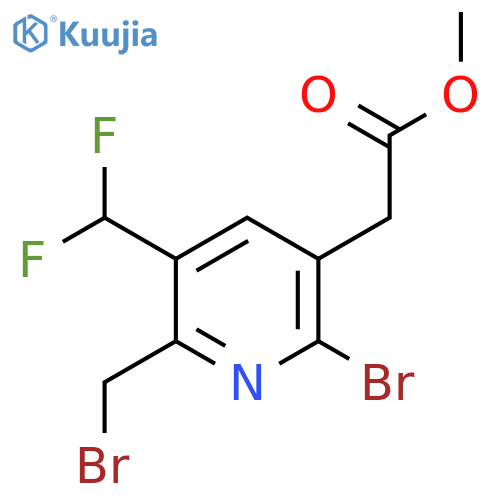 Methyl 2-bromo-6-(bromomethyl)-5-(difluoromethyl)pyridine-3-acetate structure