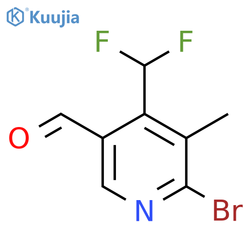 2-Bromo-4-(difluoromethyl)-3-methylpyridine-5-carboxaldehyde structure