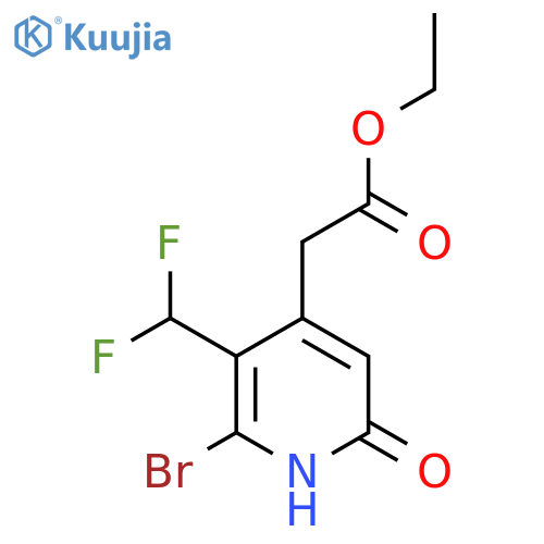 Ethyl 2-bromo-3-(difluoromethyl)-6-hydroxypyridine-4-acetate structure