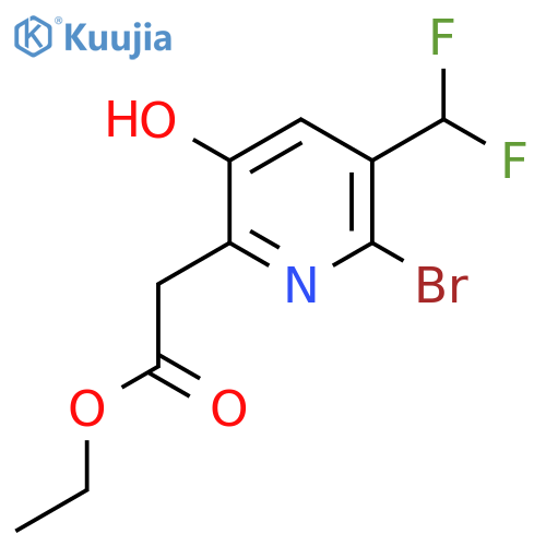 Ethyl 2-bromo-3-(difluoromethyl)-5-hydroxypyridine-6-acetate structure