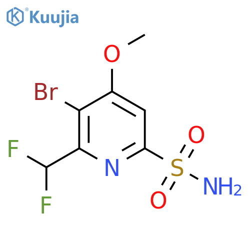 3-Bromo-2-(difluoromethyl)-4-methoxypyridine-6-sulfonamide structure