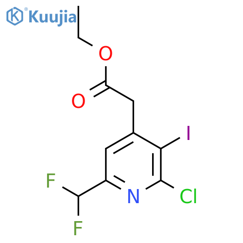 Ethyl 2-chloro-6-(difluoromethyl)-3-iodopyridine-4-acetate structure