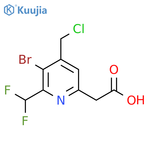 3-Bromo-4-(chloromethyl)-2-(difluoromethyl)pyridine-6-acetic acid structure