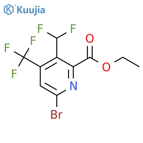Ethyl 6-bromo-3-(difluoromethyl)-4-(trifluoromethyl)pyridine-2-carboxylate structure