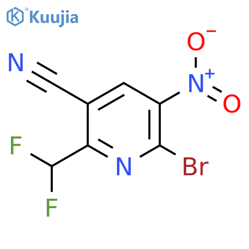 2-Bromo-5-cyano-6-(difluoromethyl)-3-nitropyridine structure