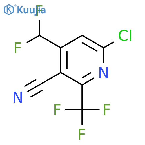 6-Chloro-3-cyano-4-(difluoromethyl)-2-(trifluoromethyl)pyridine structure