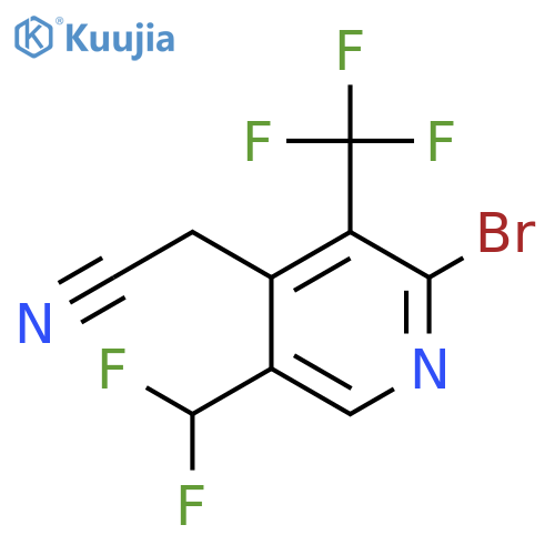 2-Bromo-5-(difluoromethyl)-3-(trifluoromethyl)pyridine-4-acetonitrile structure
