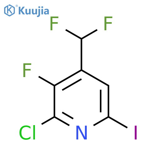 2-Chloro-4-(difluoromethyl)-3-fluoro-6-iodopyridine structure
