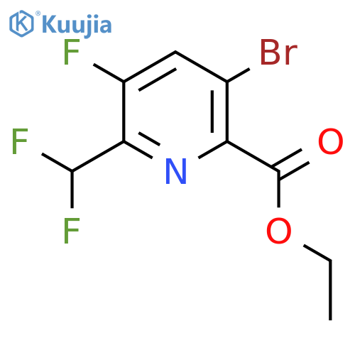 Ethyl 5-bromo-2-(difluoromethyl)-3-fluoropyridine-6-carboxylate structure