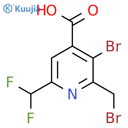 3-Bromo-2-(bromomethyl)-6-(difluoromethyl)pyridine-4-carboxylic acid structure