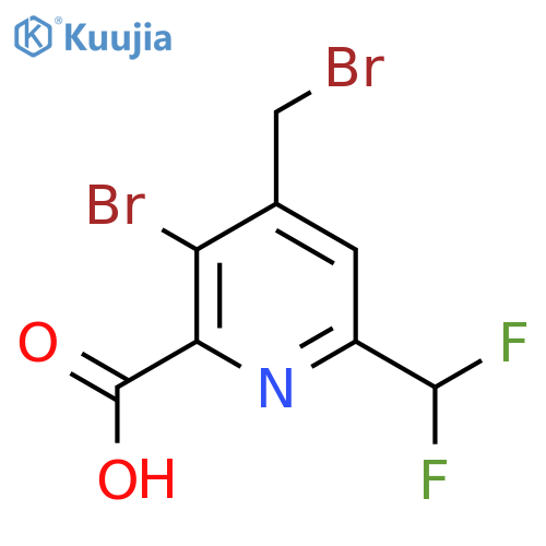 3-Bromo-4-(bromomethyl)-6-(difluoromethyl)pyridine-2-carboxylic acid structure