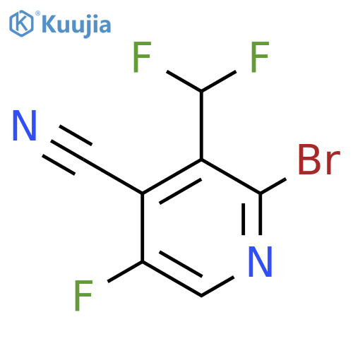 2-Bromo-4-cyano-3-(difluoromethyl)-5-fluoropyridine structure