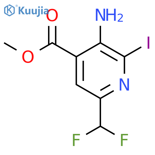 Methyl 3-amino-6-(difluoromethyl)-2-iodopyridine-4-carboxylate structure