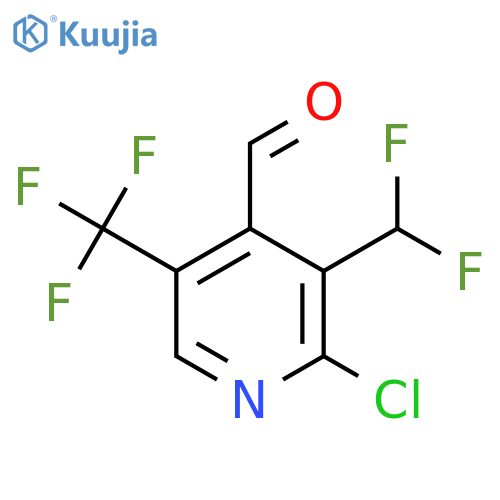 2-Chloro-3-(difluoromethyl)-5-(trifluoromethyl)pyridine-4-carboxaldehyde structure