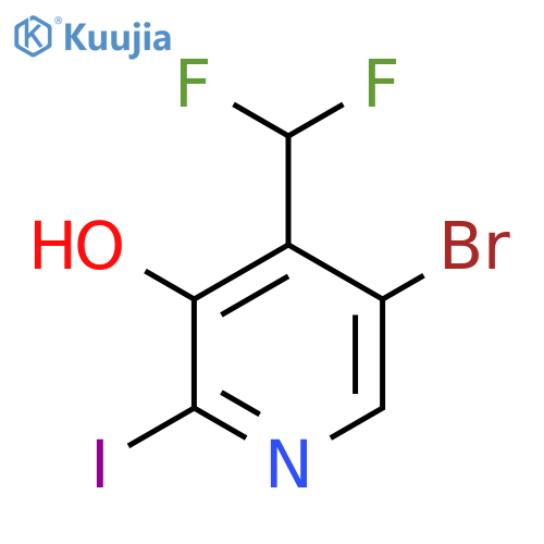 5-Bromo-4-(difluoromethyl)-3-hydroxy-2-iodopyridine structure
