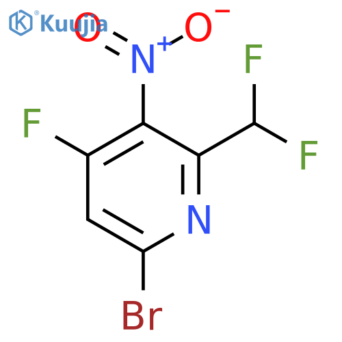 6-Bromo-2-(difluoromethyl)-4-fluoro-3-nitropyridine structure
