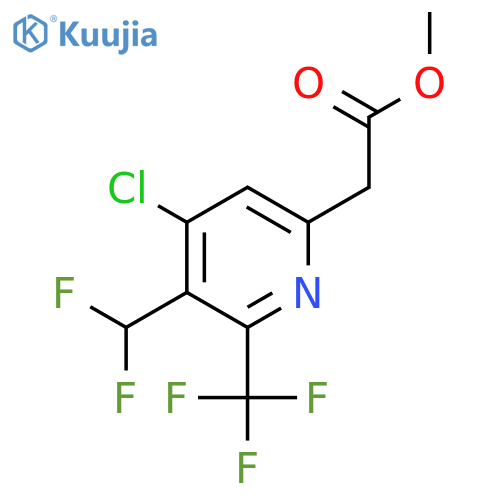 Methyl 4-chloro-3-(difluoromethyl)-2-(trifluoromethyl)pyridine-6-acetate structure