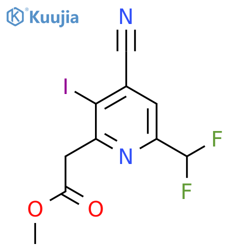 Methyl 4-cyano-6-(difluoromethyl)-3-iodopyridine-2-acetate structure