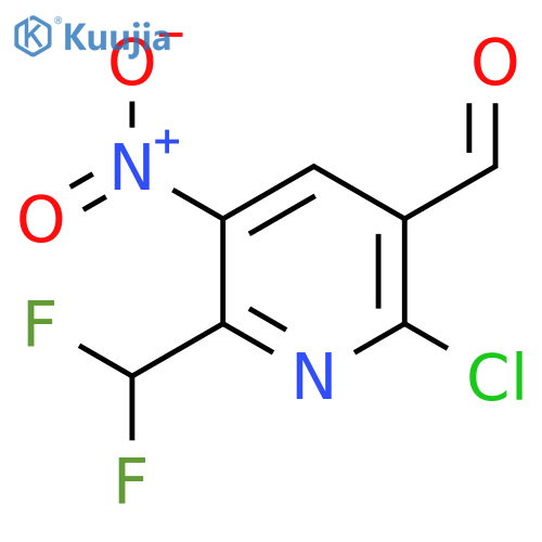 2-Chloro-6-(difluoromethyl)-5-nitropyridine-3-carboxaldehyde structure