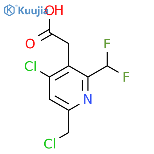 4-Chloro-6-(chloromethyl)-2-(difluoromethyl)pyridine-3-acetic acid structure