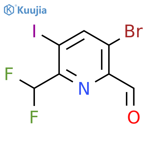 5-Bromo-2-(difluoromethyl)-3-iodopyridine-6-carboxaldehyde structure