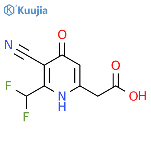 3-Cyano-2-(difluoromethyl)-4-hydroxypyridine-6-acetic acid structure