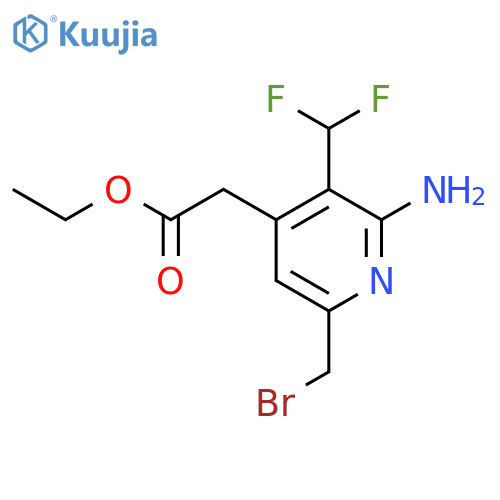 Ethyl 2-amino-6-(bromomethyl)-3-(difluoromethyl)pyridine-4-acetate structure