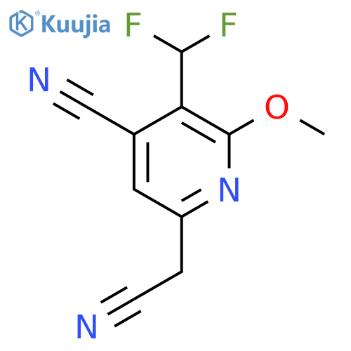 4-Cyano-3-(difluoromethyl)-2-methoxypyridine-6-acetonitrile structure