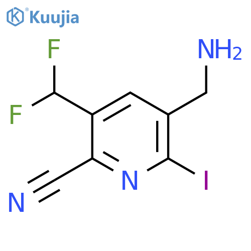 5-(Aminomethyl)-2-cyano-3-(difluoromethyl)-6-iodopyridine structure