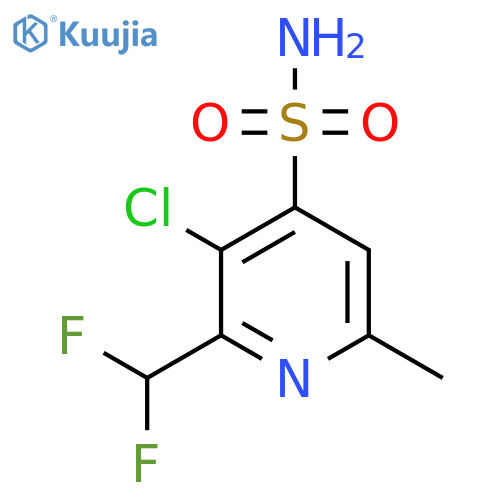 3-Chloro-2-(difluoromethyl)-6-methylpyridine-4-sulfonamide structure