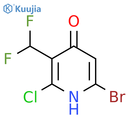 6-Bromo-2-chloro-3-(difluoromethyl)-4-hydroxypyridine structure