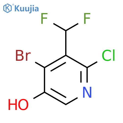 4-Bromo-2-chloro-3-(difluoromethyl)-5-hydroxypyridine structure