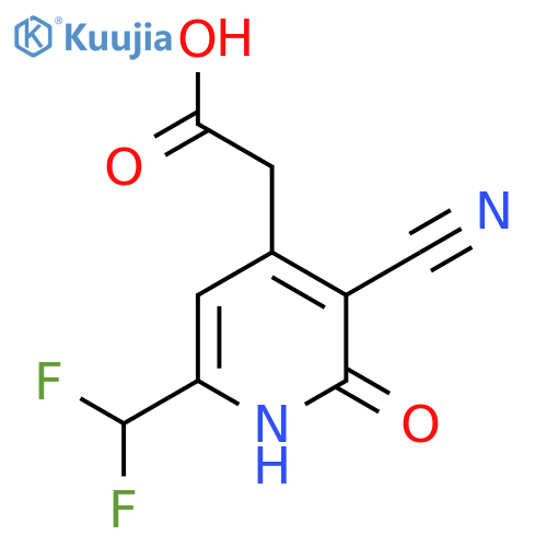 3-Cyano-6-(difluoromethyl)-2-hydroxypyridine-4-acetic acid structure