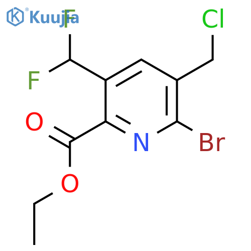 Ethyl 2-bromo-3-(chloromethyl)-5-(difluoromethyl)pyridine-6-carboxylate structure